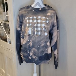 AR Arkansas Buffalo Plaid Bleached Sweatshirt